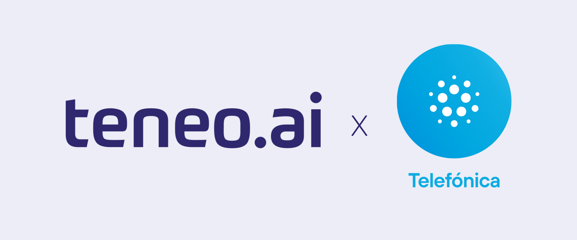 illustration that showcases both teneo.ai and aura from telefónica's logos