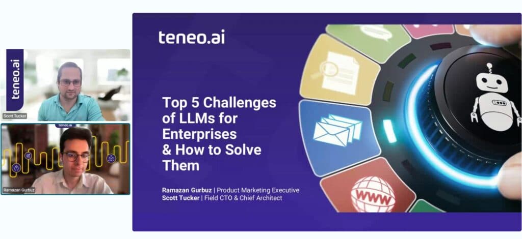 Presentation of Top 5 challenges of LLMs in WebinarGeek.