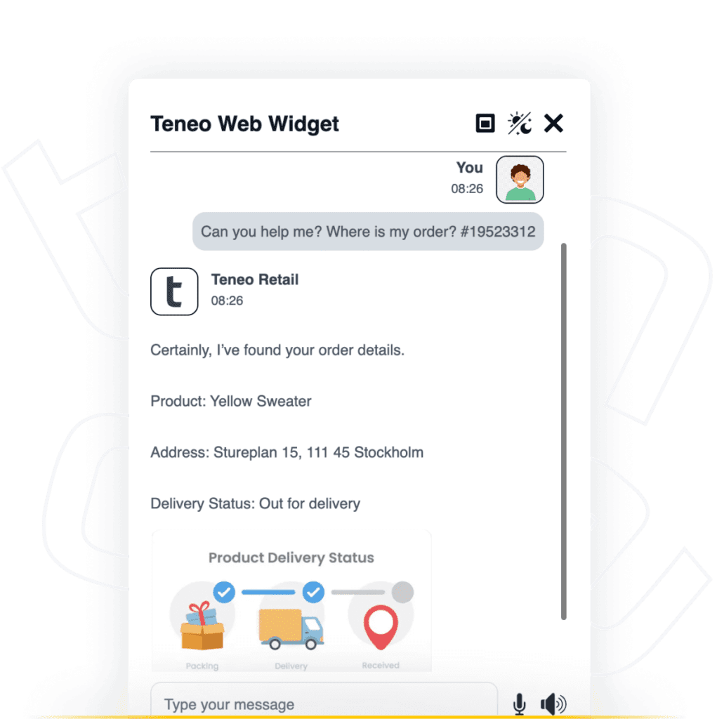 Retail delivery with AI and Teneo