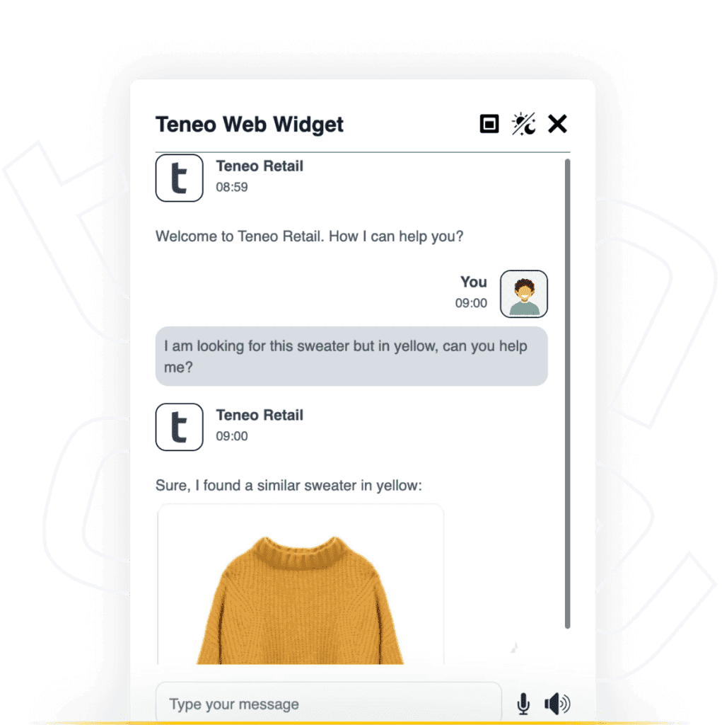 retail selecting product with AI and Teneo