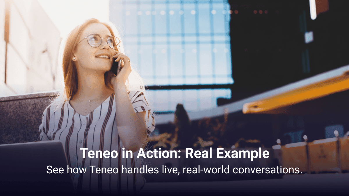 Video cover, real world example of Teneo AI Video cover, real world example of Teneo AI